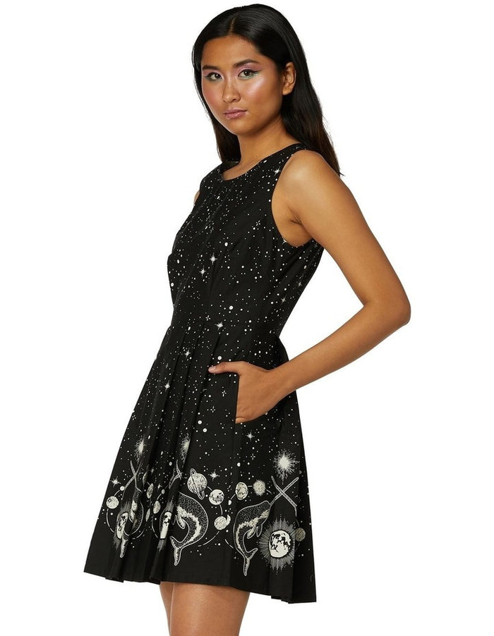 Narwhals in Space Dress, sz 14