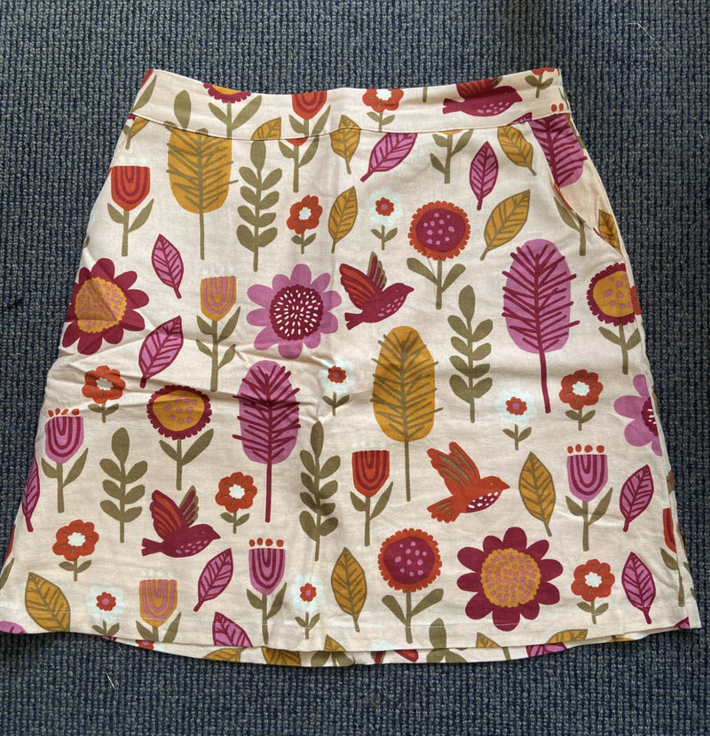 Birds and Flowers Skirt, sz 12