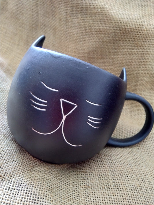 Snoozing Black Cat Cup