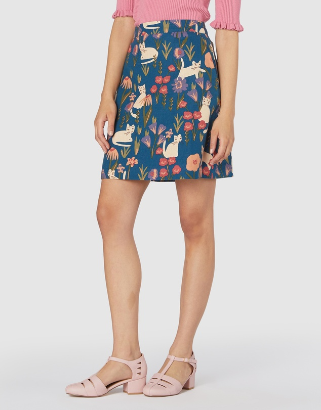 Blue skirt with cats - half price!