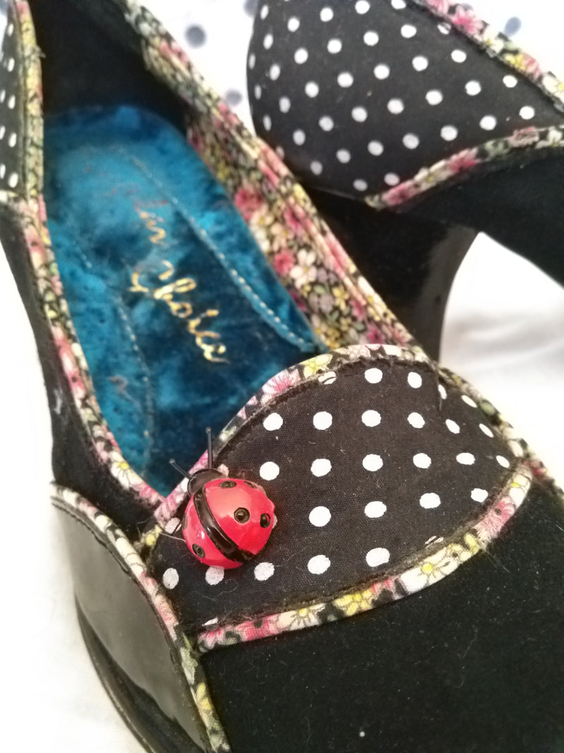 Vintage Ladybug Shoes, sz 39EU