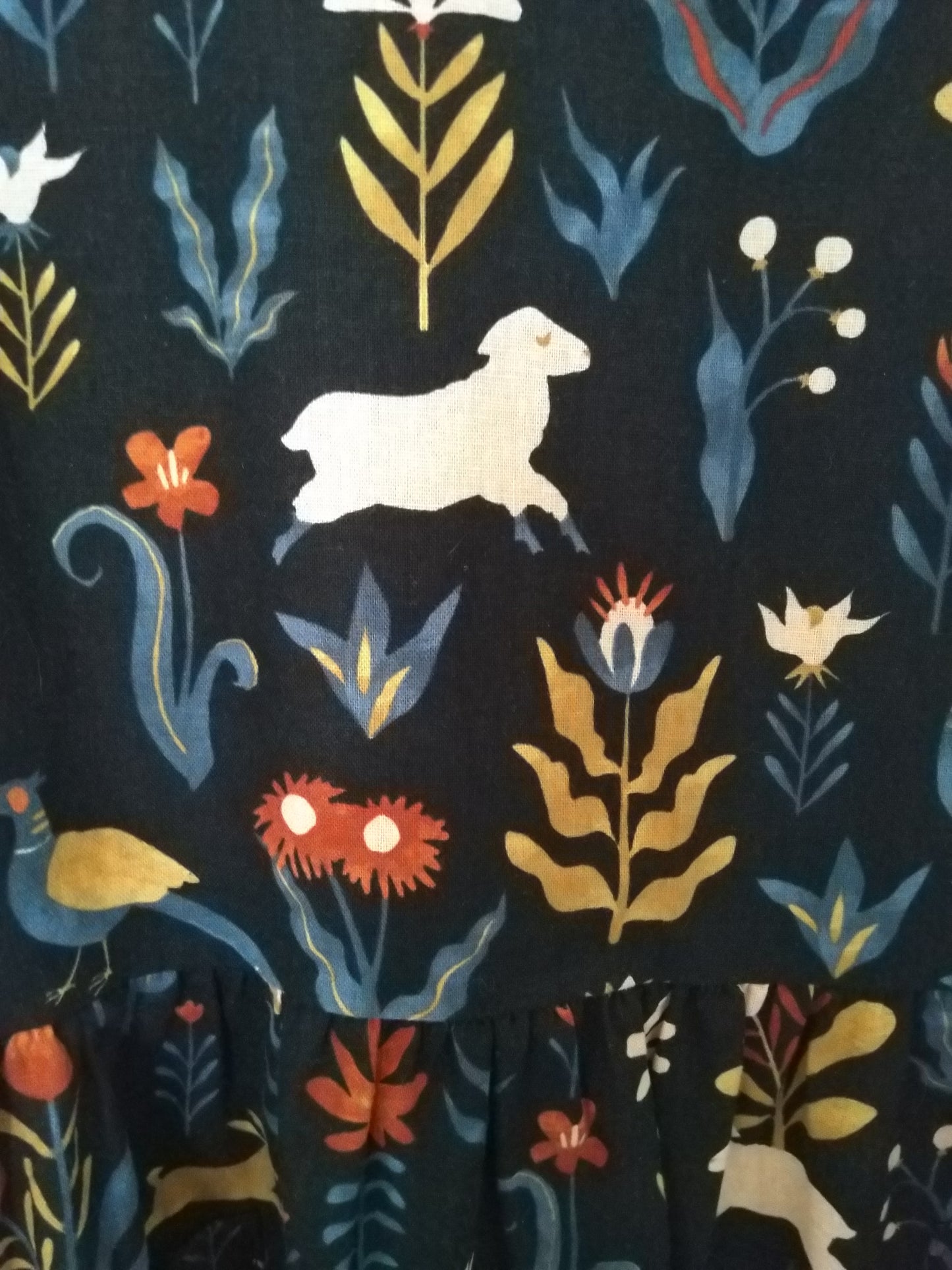 Lamb, Rabbits and Bird Dress, sz 10