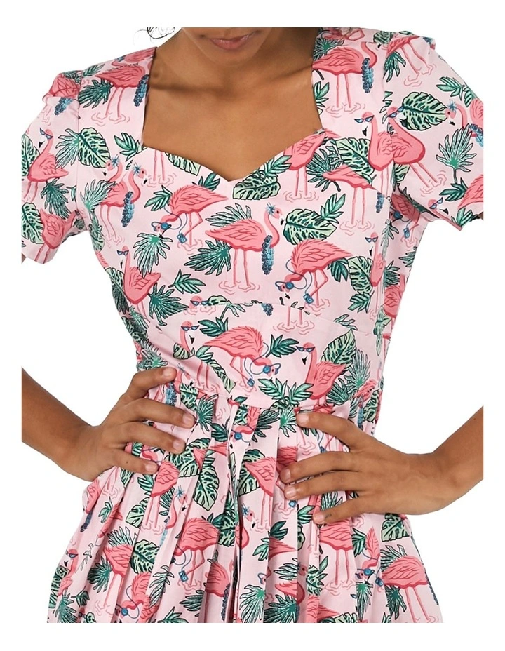 Revival Flamingo Dress, sz 14