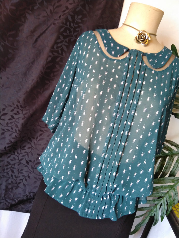 Deer Blouse, sz 12