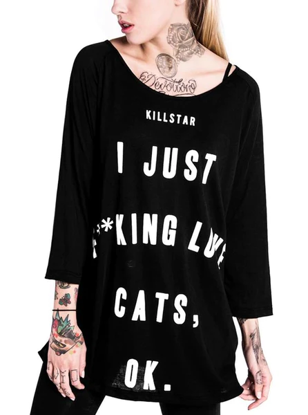 Killstar "I just F**king love Cats OK" Sz 12